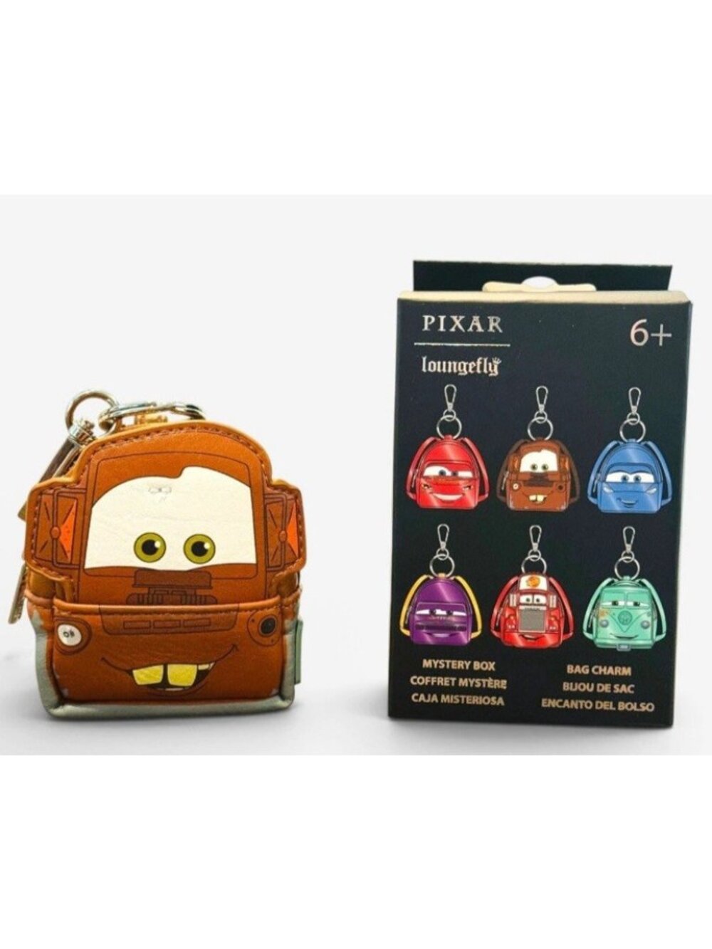 Loungefly Disney Pixar Cars Tow Mater Mini Backpack Bag Charm Keychain New